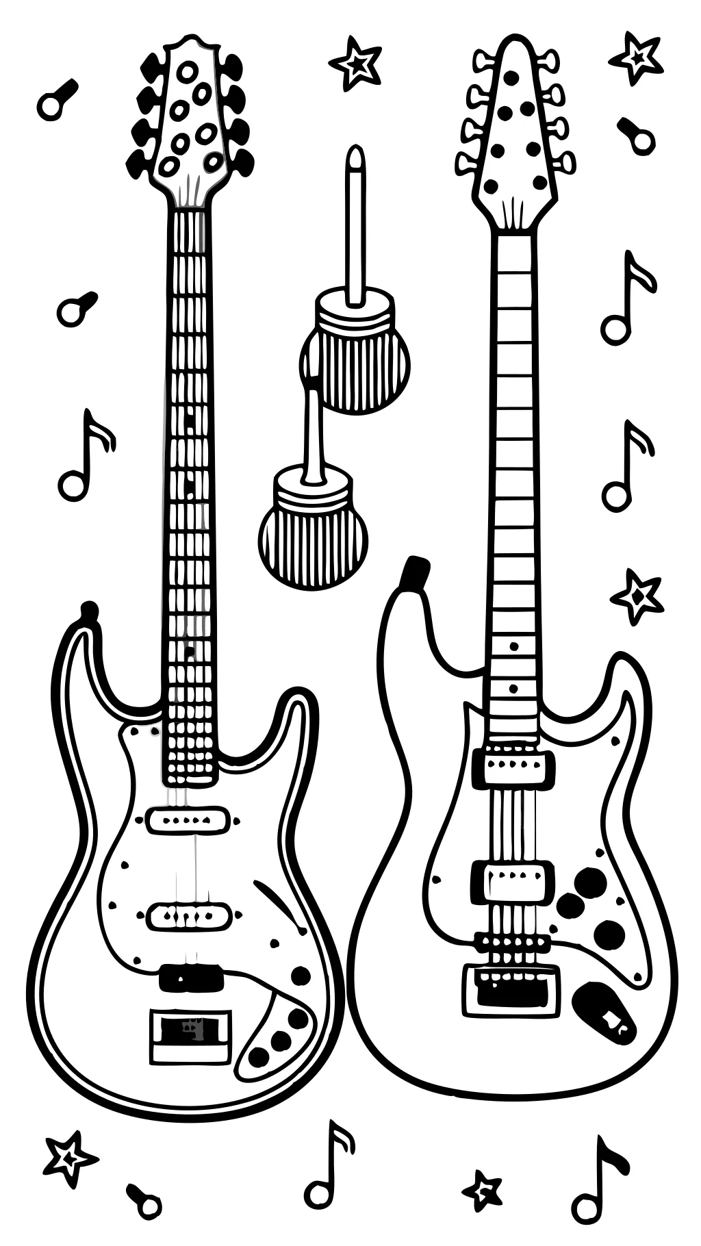 coloriages de guitares électriques